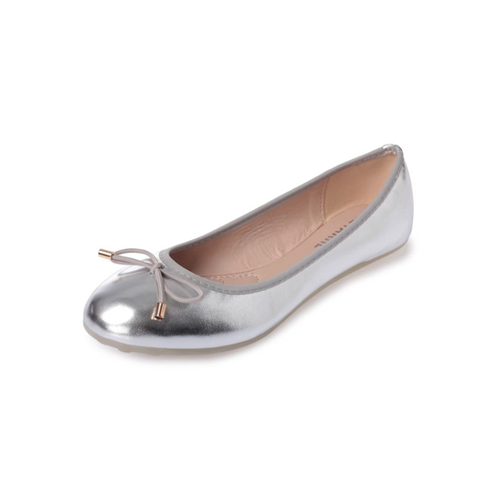 ROSELY Leather Ballerina Pumps In Wide Fit