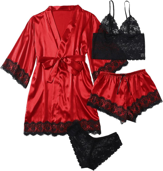 ROSELY Silk Satin Pajamas Set