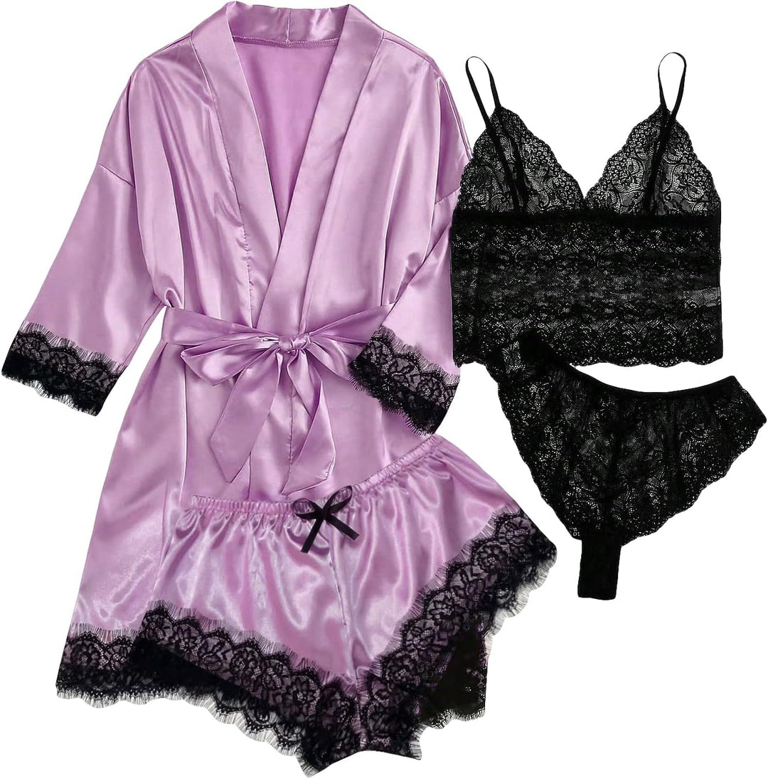 ROSELY Silk Satin Pajamas Set