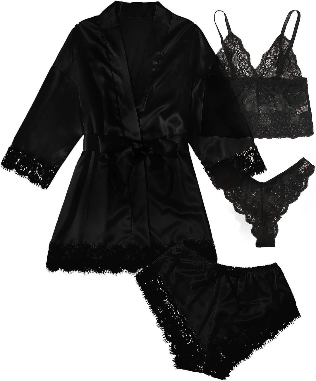 ROSELY Silk Satin Pajamas Set