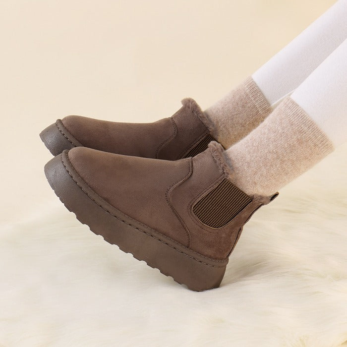 ROSELY Faux Fur Lined Chelsea Boots