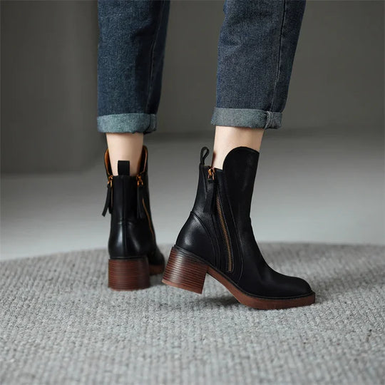 ROSELY Vegan Leather Ankle Boots