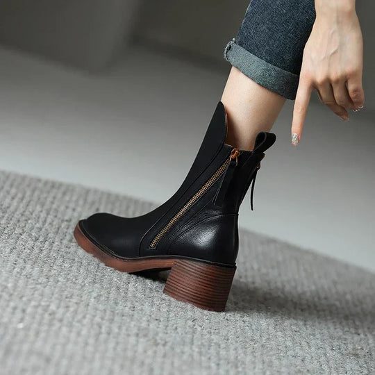 ROSELY Vegan Leather Ankle Boots