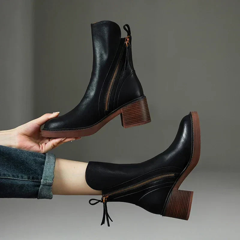 ROSELY Vegan Leather Ankle Boots